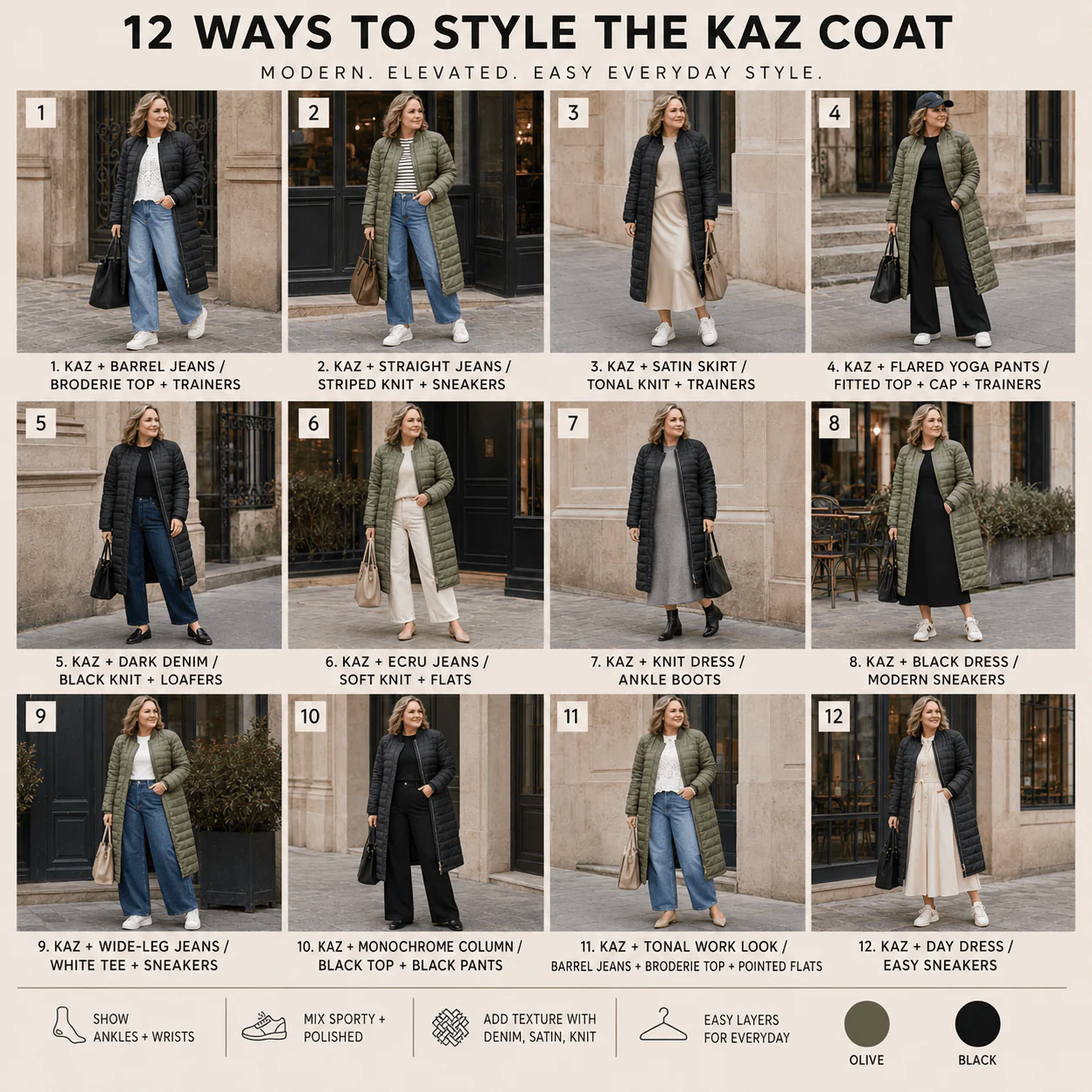 Kaz Puffer Down Coat - Olive Green - Image 7