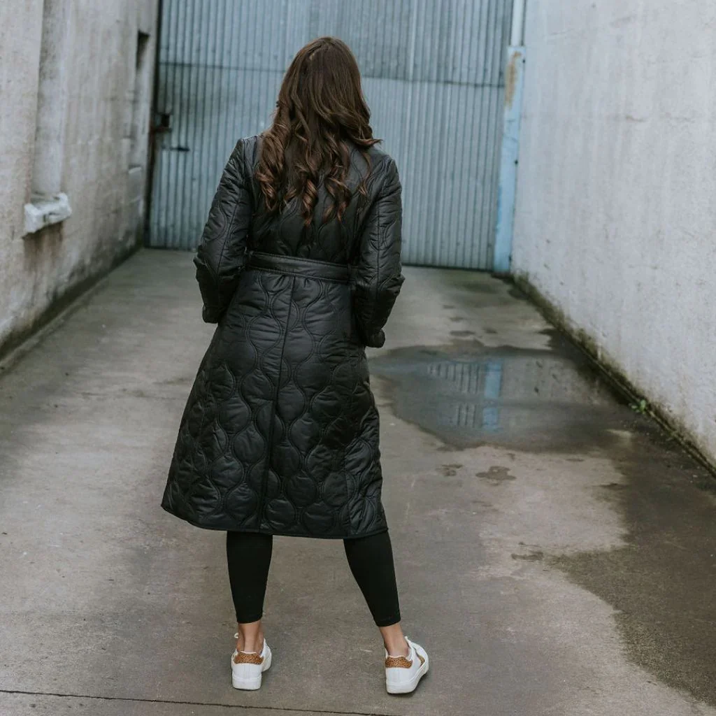 Lissy Women's Quilted Coat - Black - Image 6