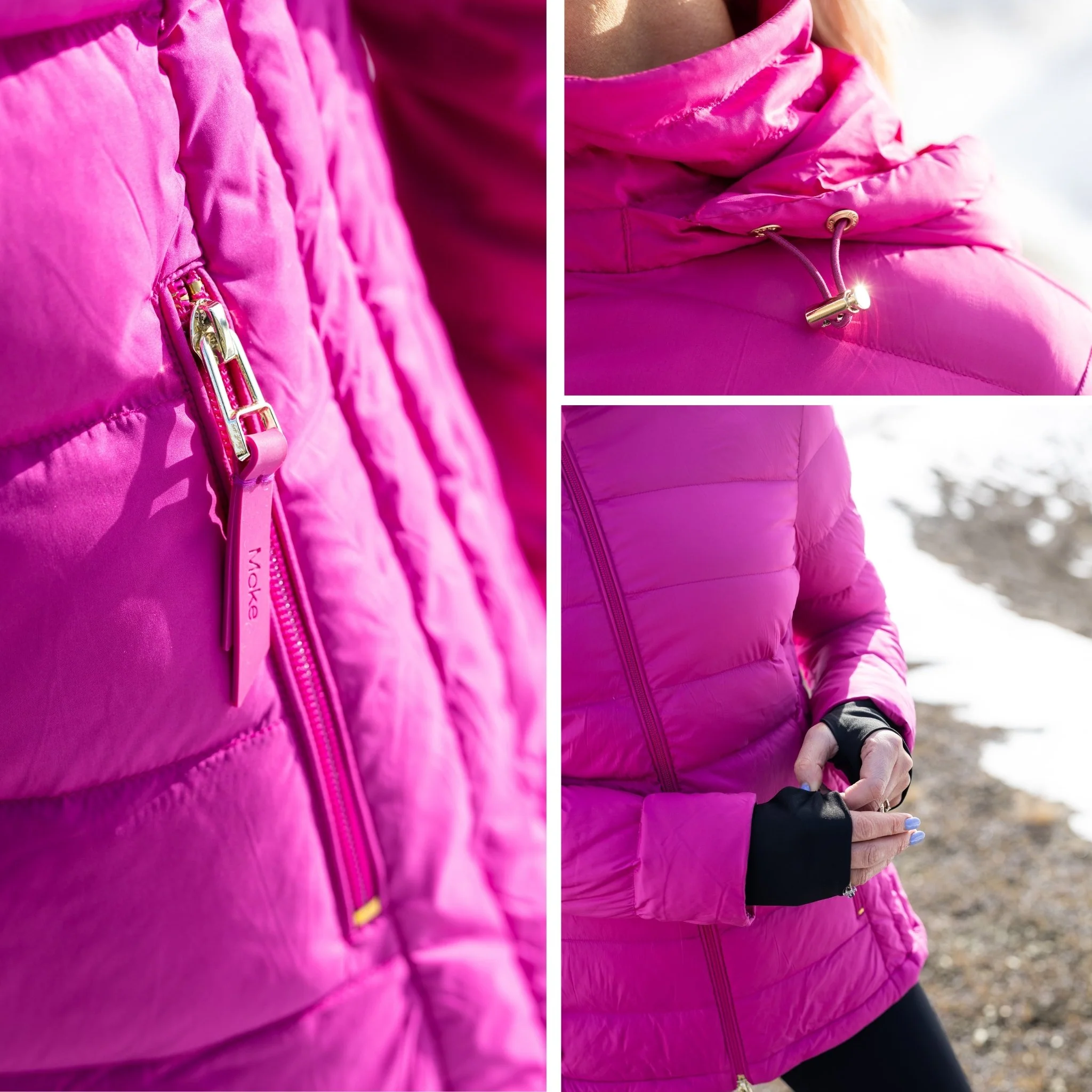Lucy Packable Puffer Down Jacket - Rose Violet - Image 5