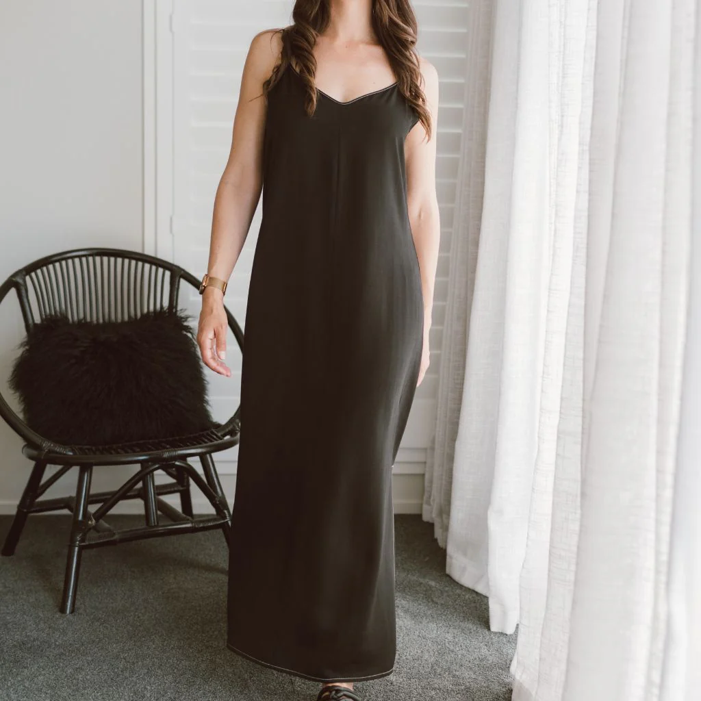 Lydia Women's Viscose Blend Slip Dress - Black - Image 2