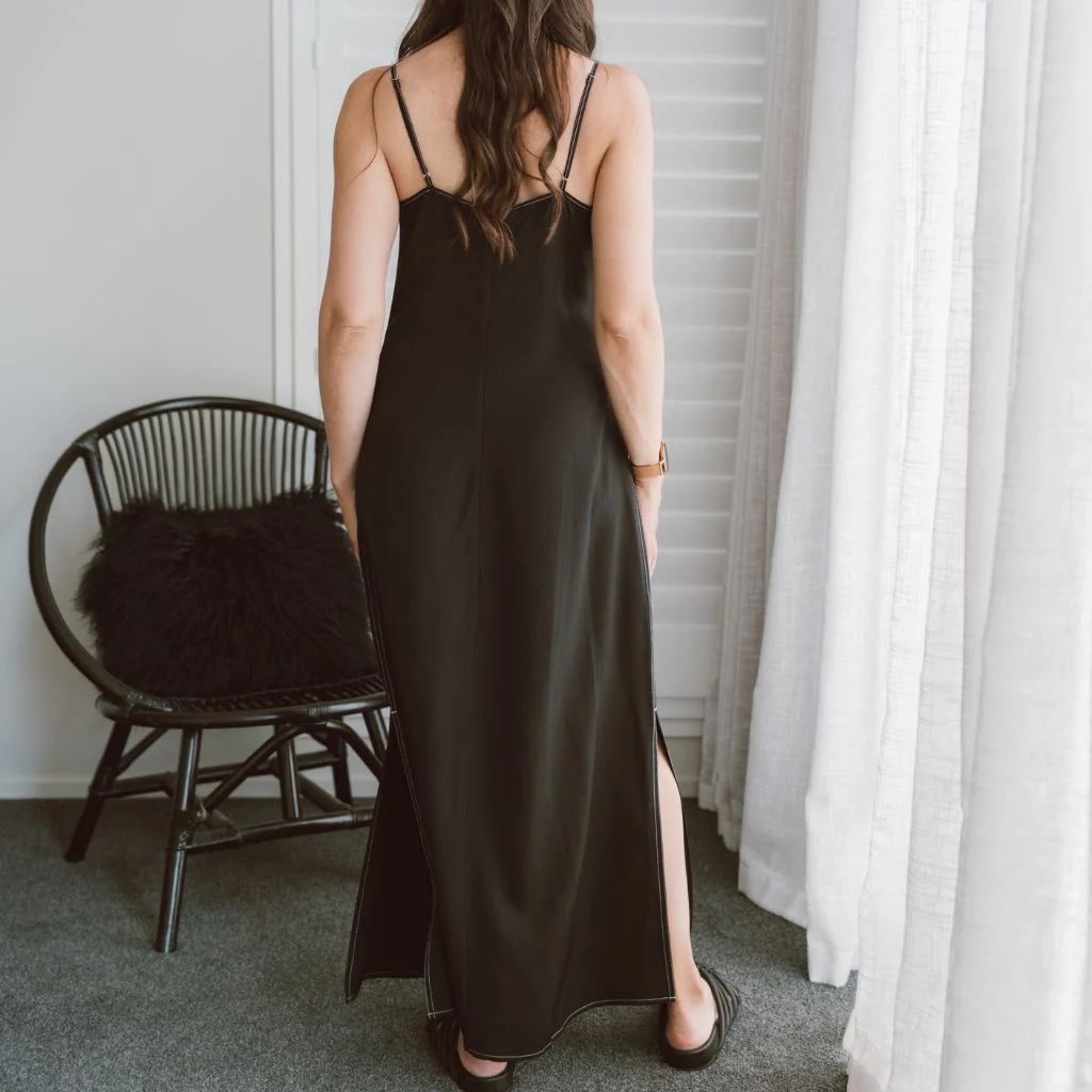 Lydia Women's Viscose Blend Slip Dress - Black - Image 3