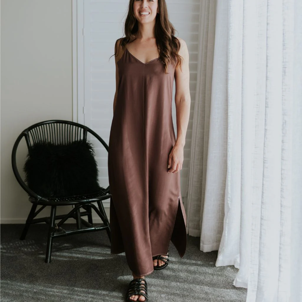 Lydia Women's Viscose Blend Slip Dress - Cocoa - Image 2