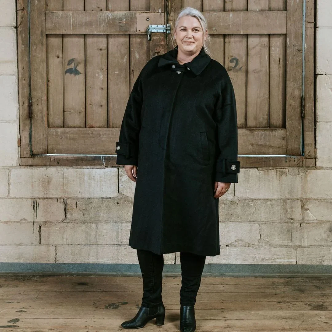 Maddie Women's Wool Coat - Black - Image 4