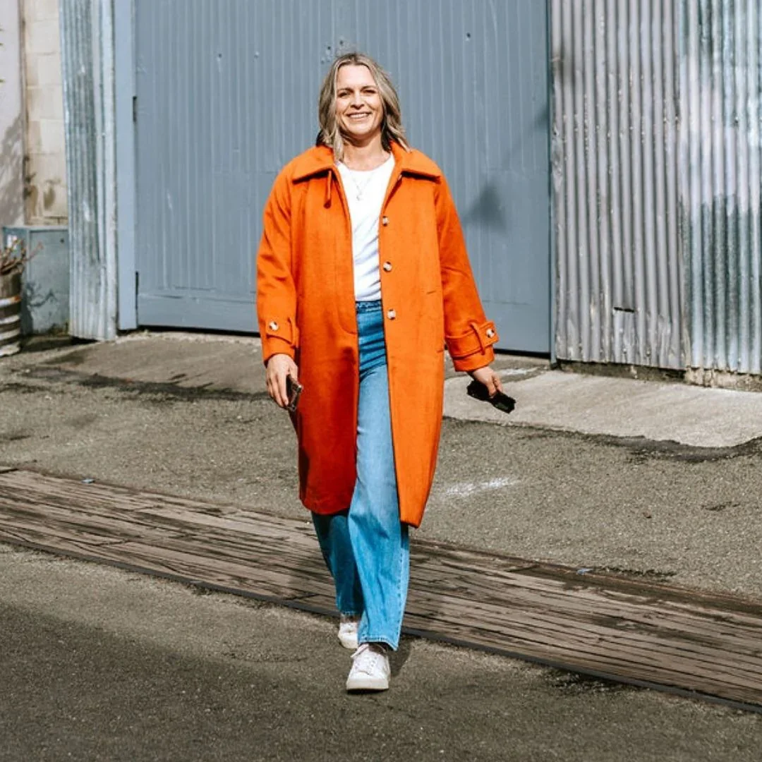 Maddie Women's Wool Coat - Pumpkin - Image 2