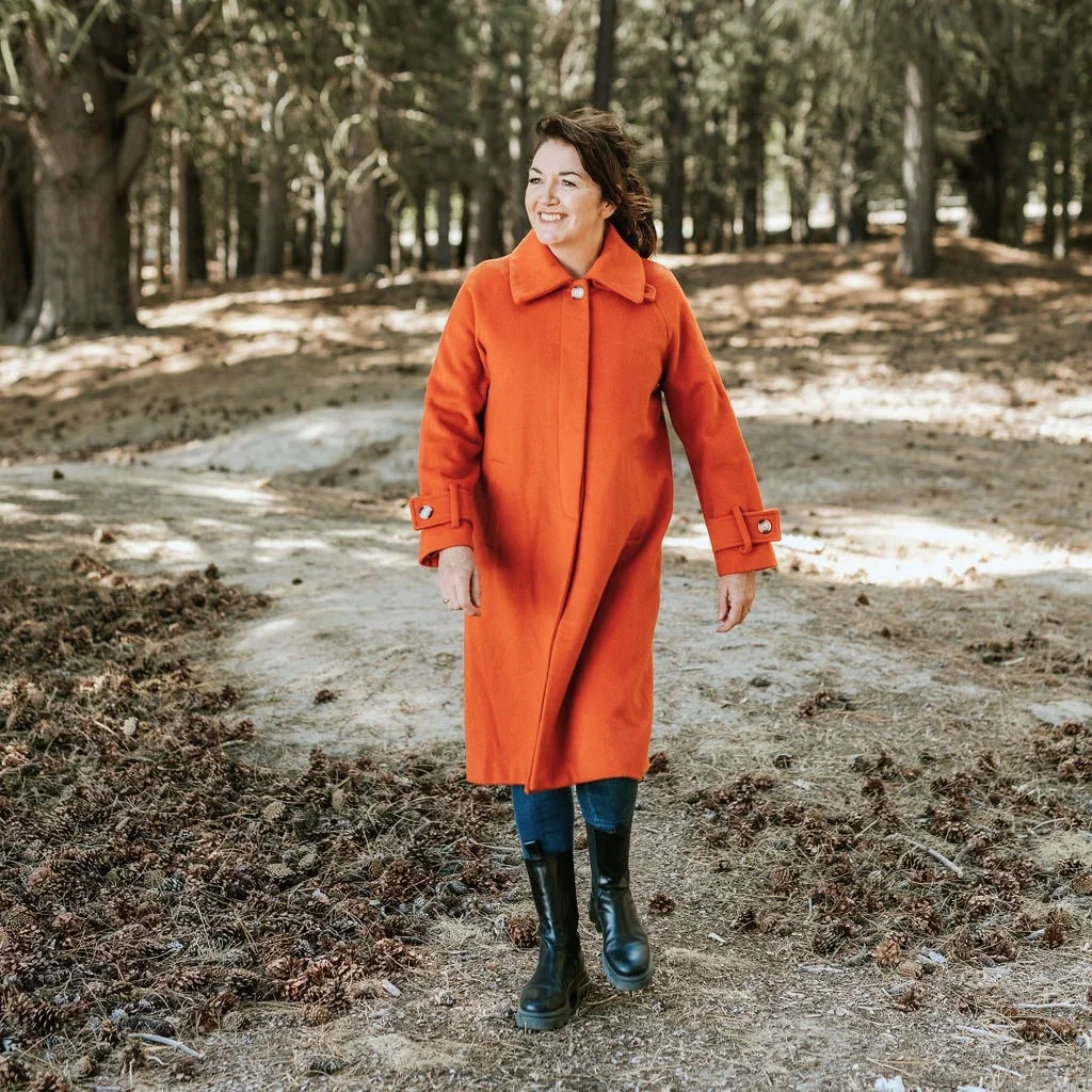 Maddie Women's Wool Coat - Pumpkin - Image 4