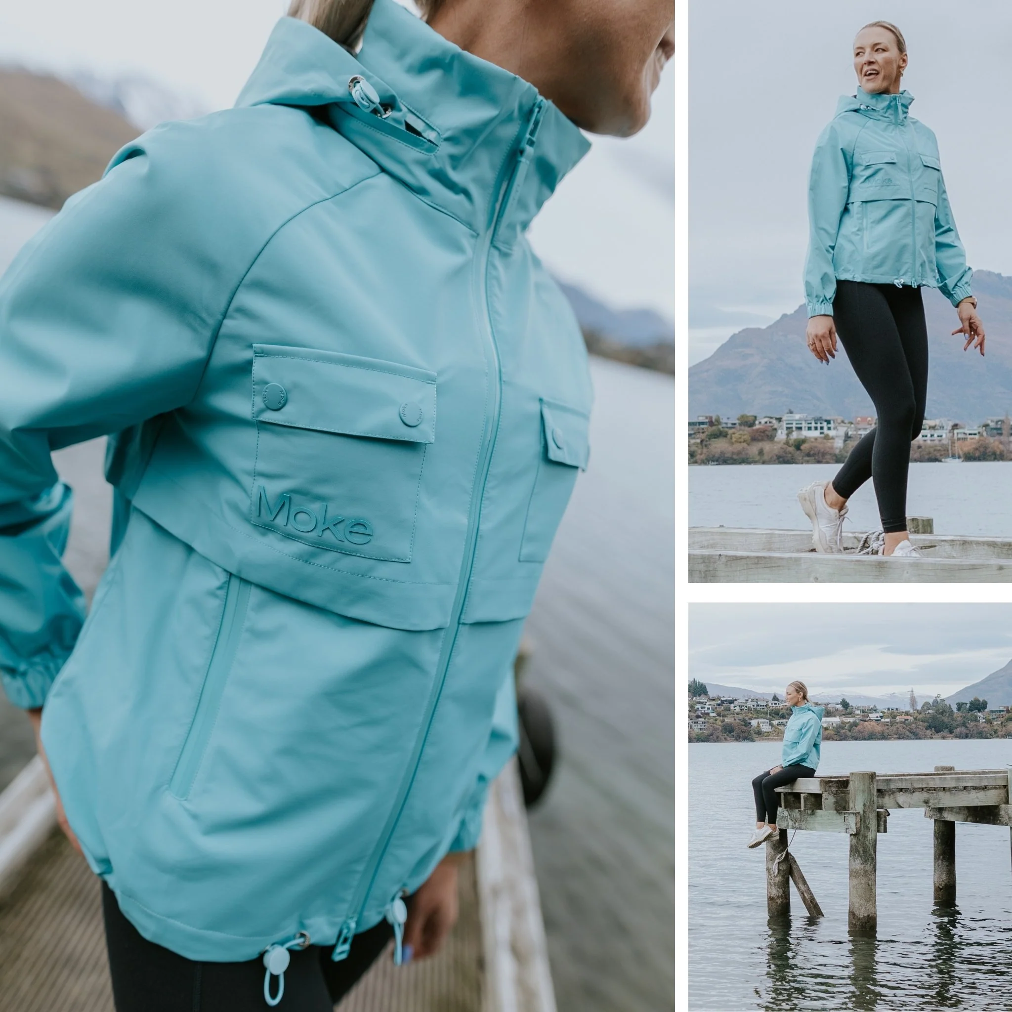 Maggie Rain Jacket - Aqua - Image 2