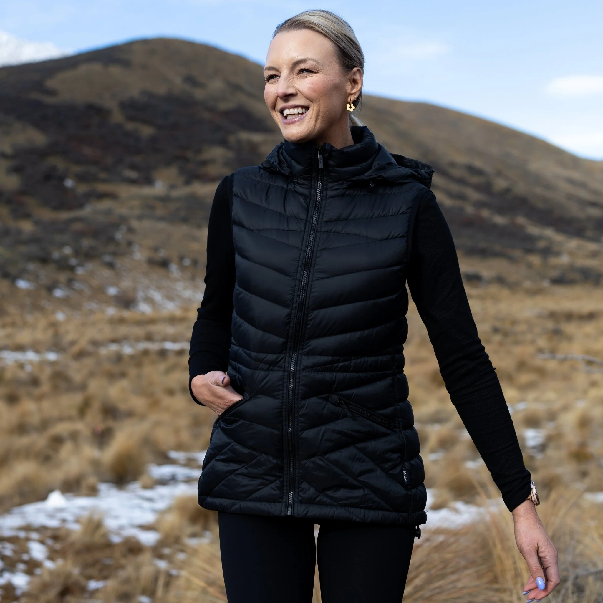 Mary-Claire 90/10 Packable Down Vest - Black - Image 4