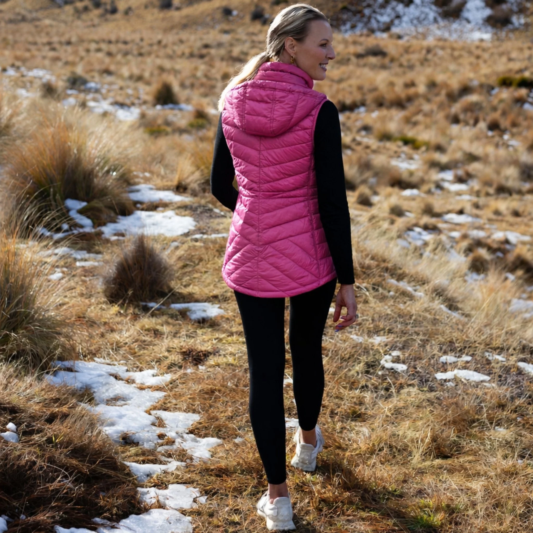 Mary-Claire 90/10 Packable Puffer Vest - Rose Violet - Image 4