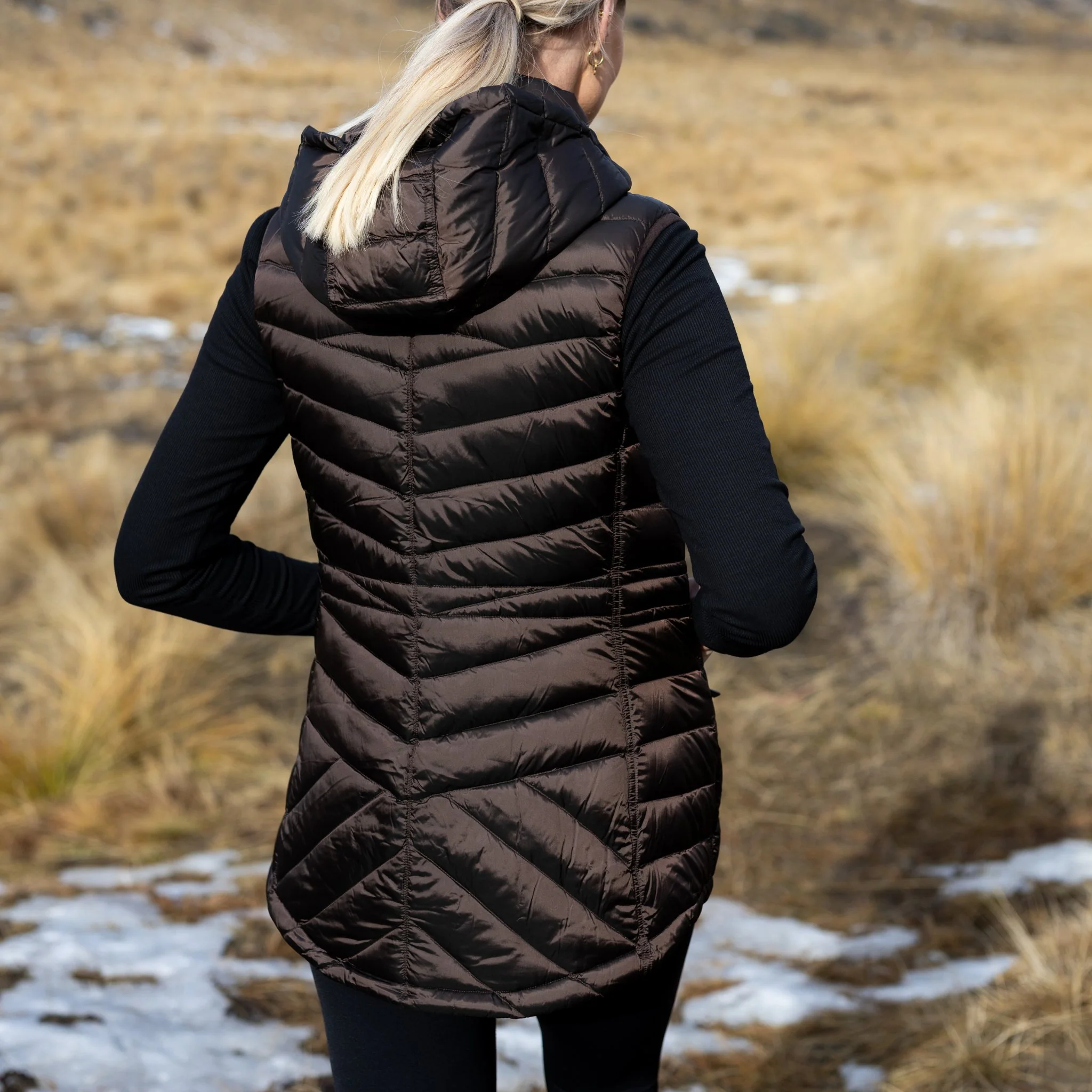 Mary-Claire 90/10 Packable Puffer Vest - Chocolate - Image 4