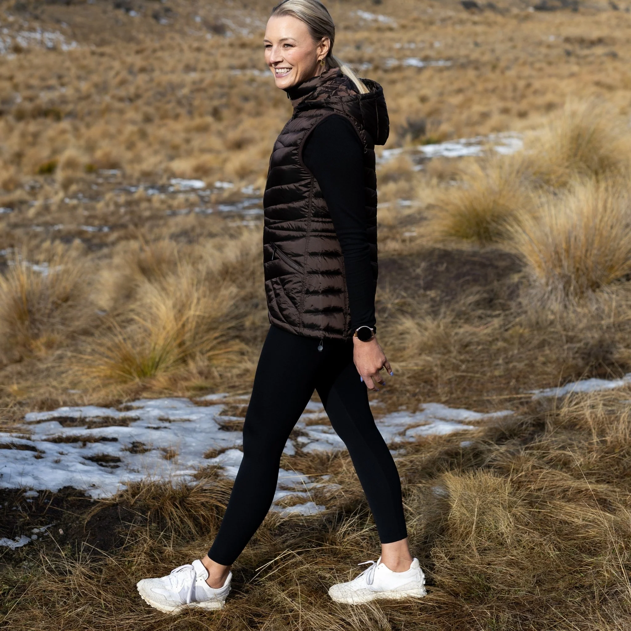 Mary-Claire 90/10 Packable Puffer Vest - Chocolate - Image 5