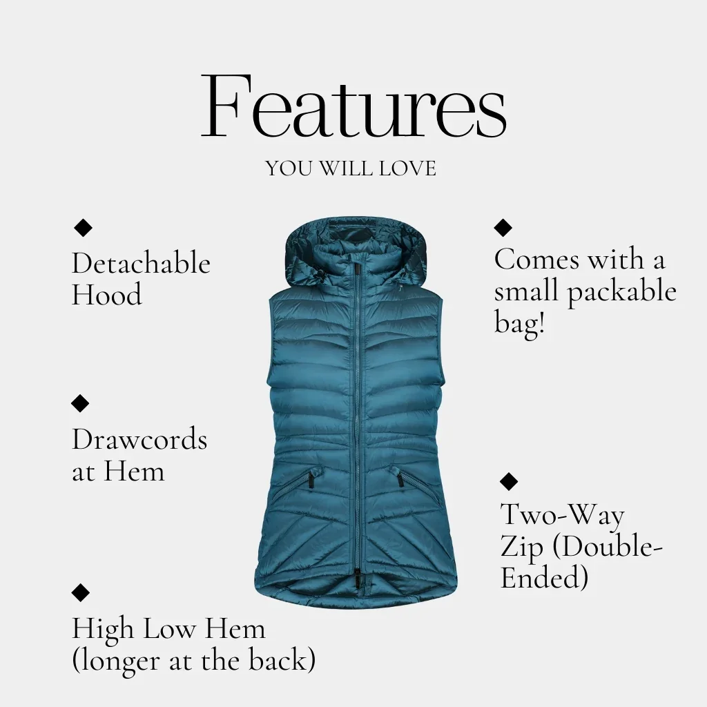 Mary-Claire Women's 90/10 Packable Down Vest - Empire Teal - Image 3