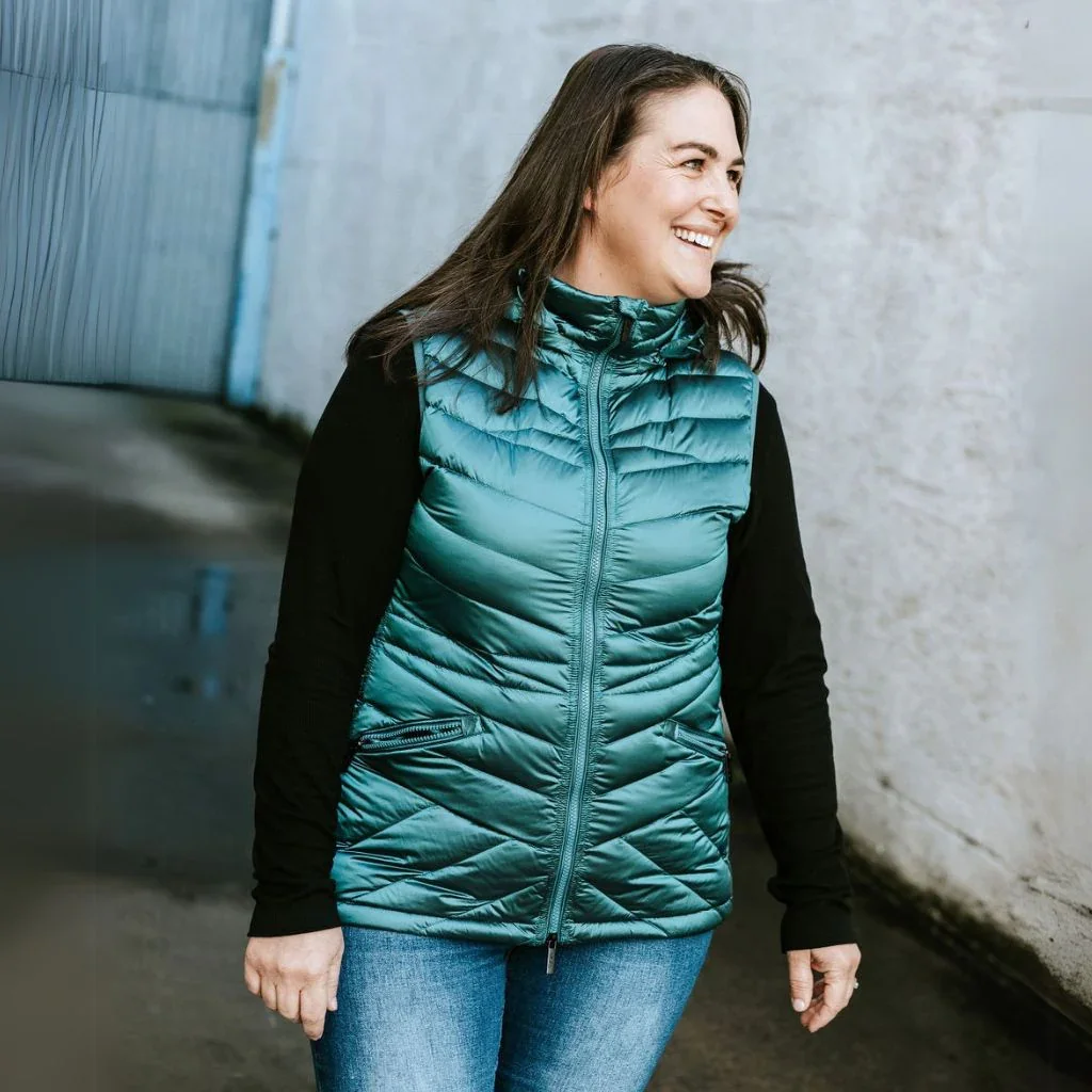 Mary-Claire Women's 90/10 Packable Down Vest - Empire Teal - Image 7