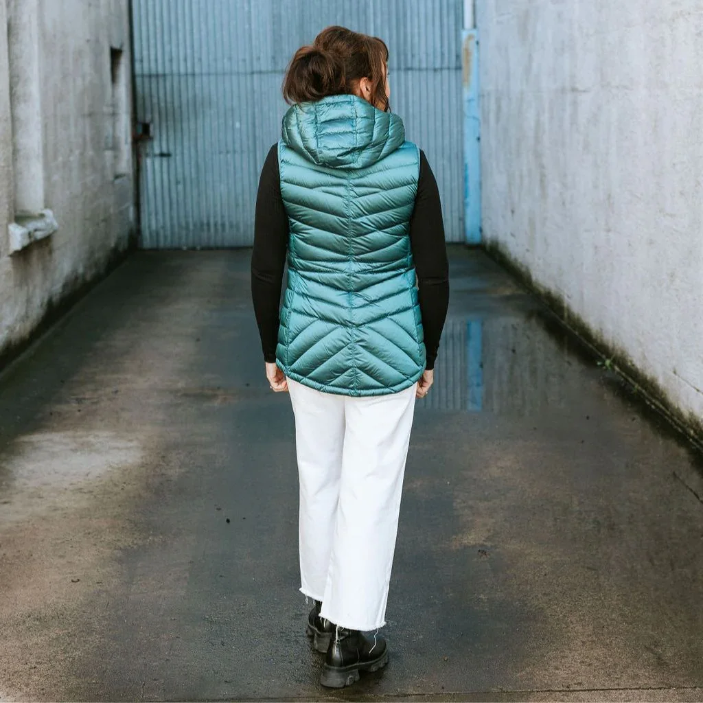 Mary-Claire Women's 90/10 Packable Down Vest - Empire Teal - Image 9