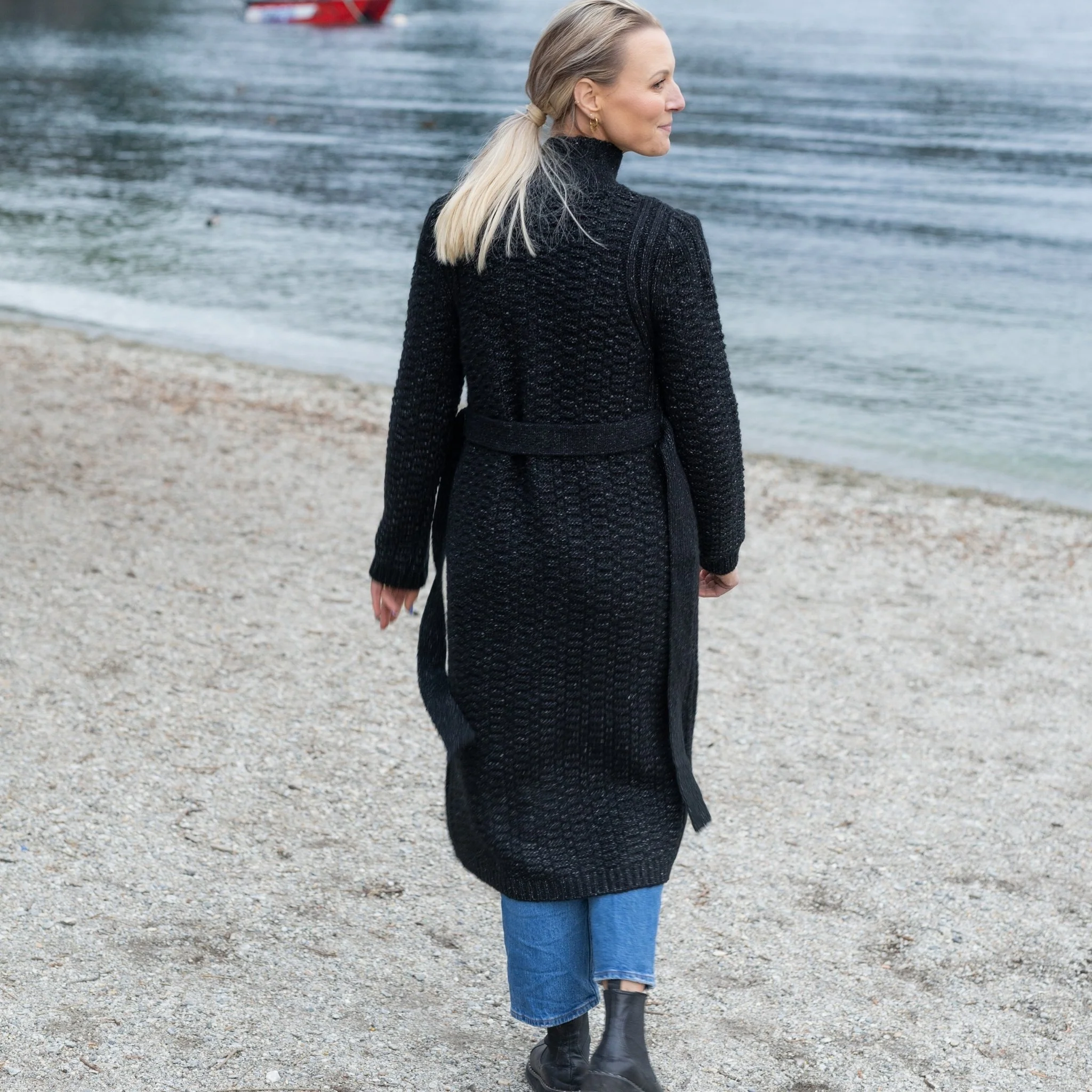 Naomi Long Knit Coatigan - Black - Image 5