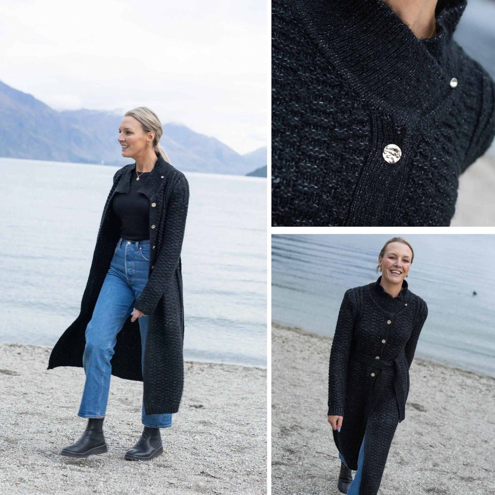 Naomi Long Knit Coatigan - Black - Image 6