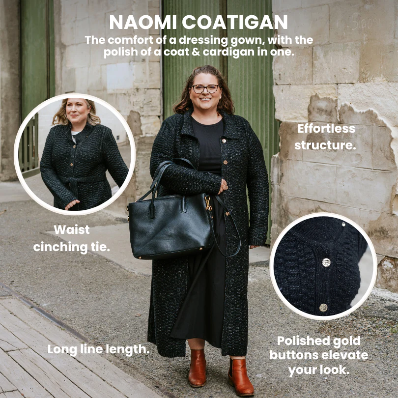 Naomi Long Knit Coatigan - Black - Image 7