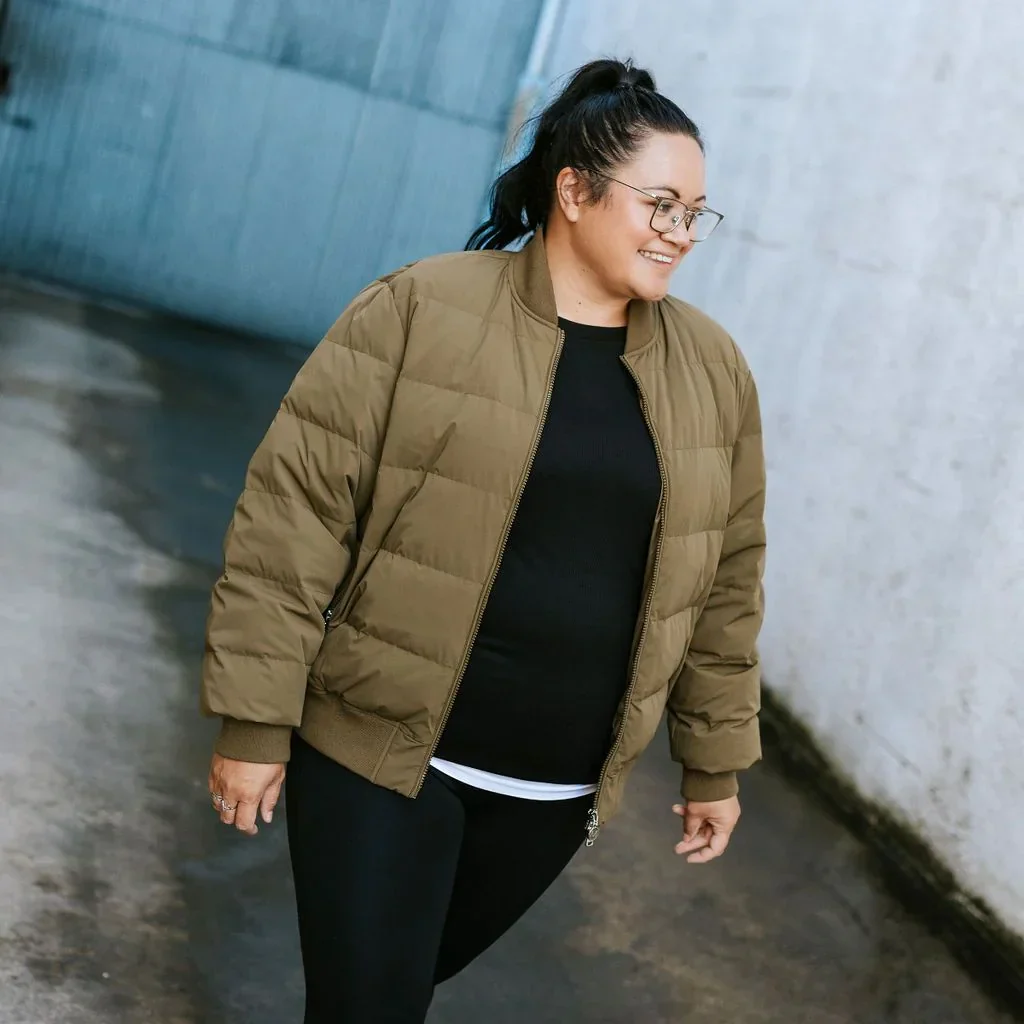 Rue Women's 90/10 Down Bomber Jacket - Loden - Image 4
