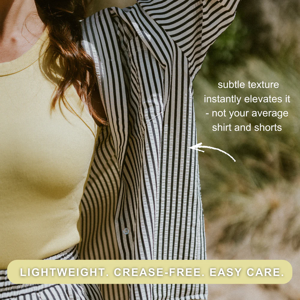 Sassy Women's Long Sleeve Striped Shirt | Navy Blue & White - Image 4