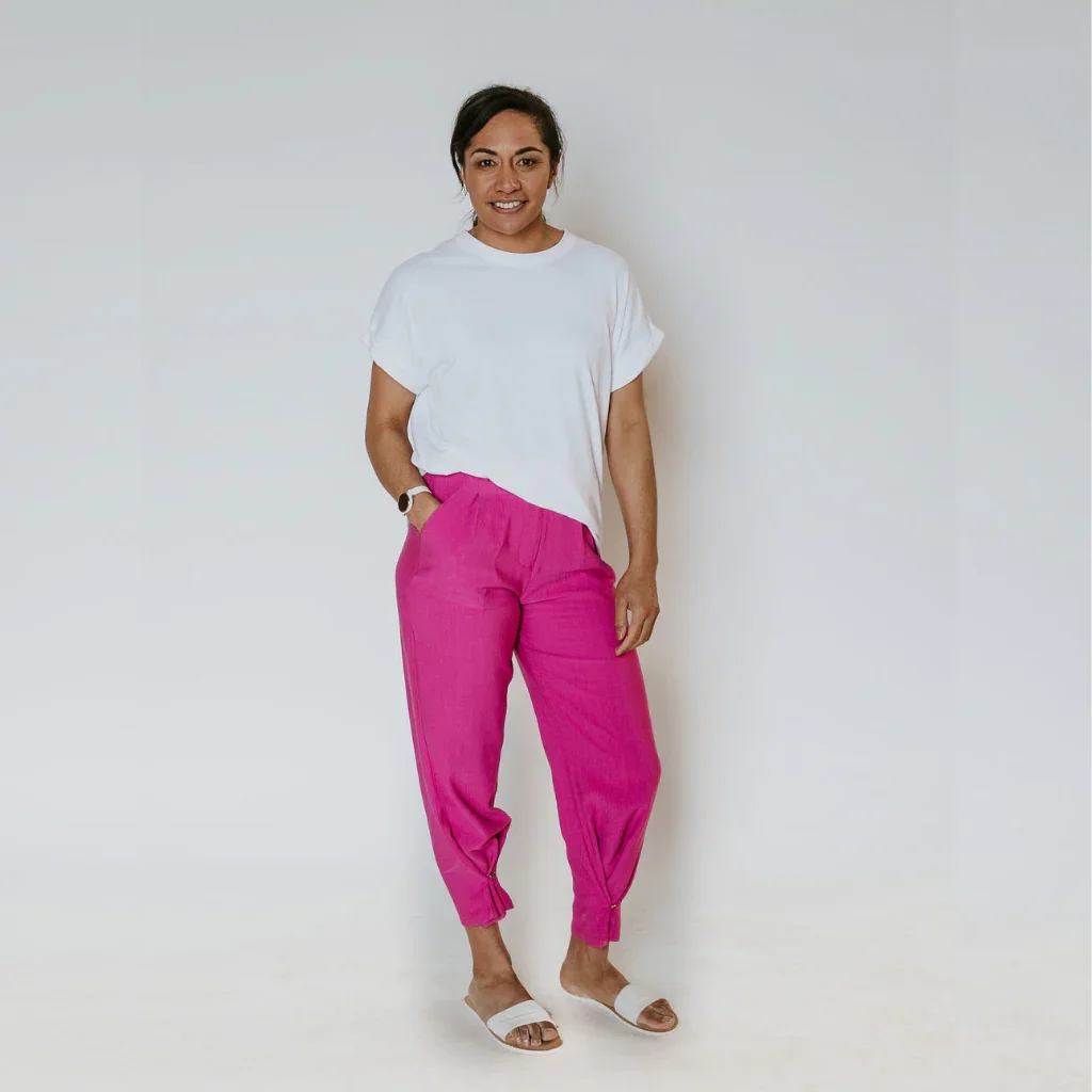 Shannon Women's Wide Leg/Harem Pants - Flamingo - Image 4