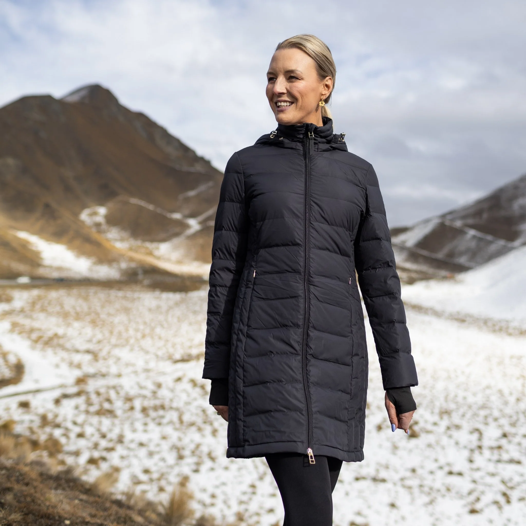 Sydney Packable Puffer Down Coat - Black - Image 5