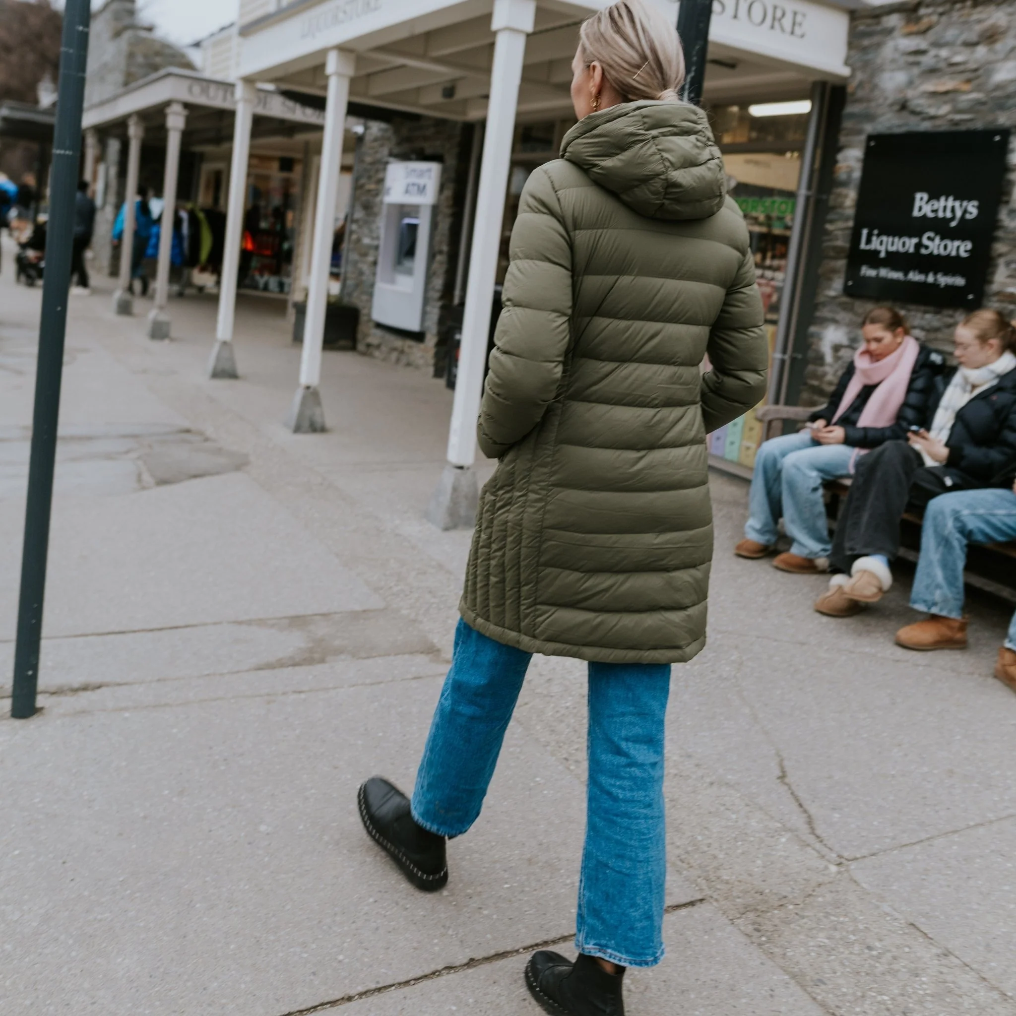 Sydney Packable Puffer Down Coat - Olive Green - Image 6