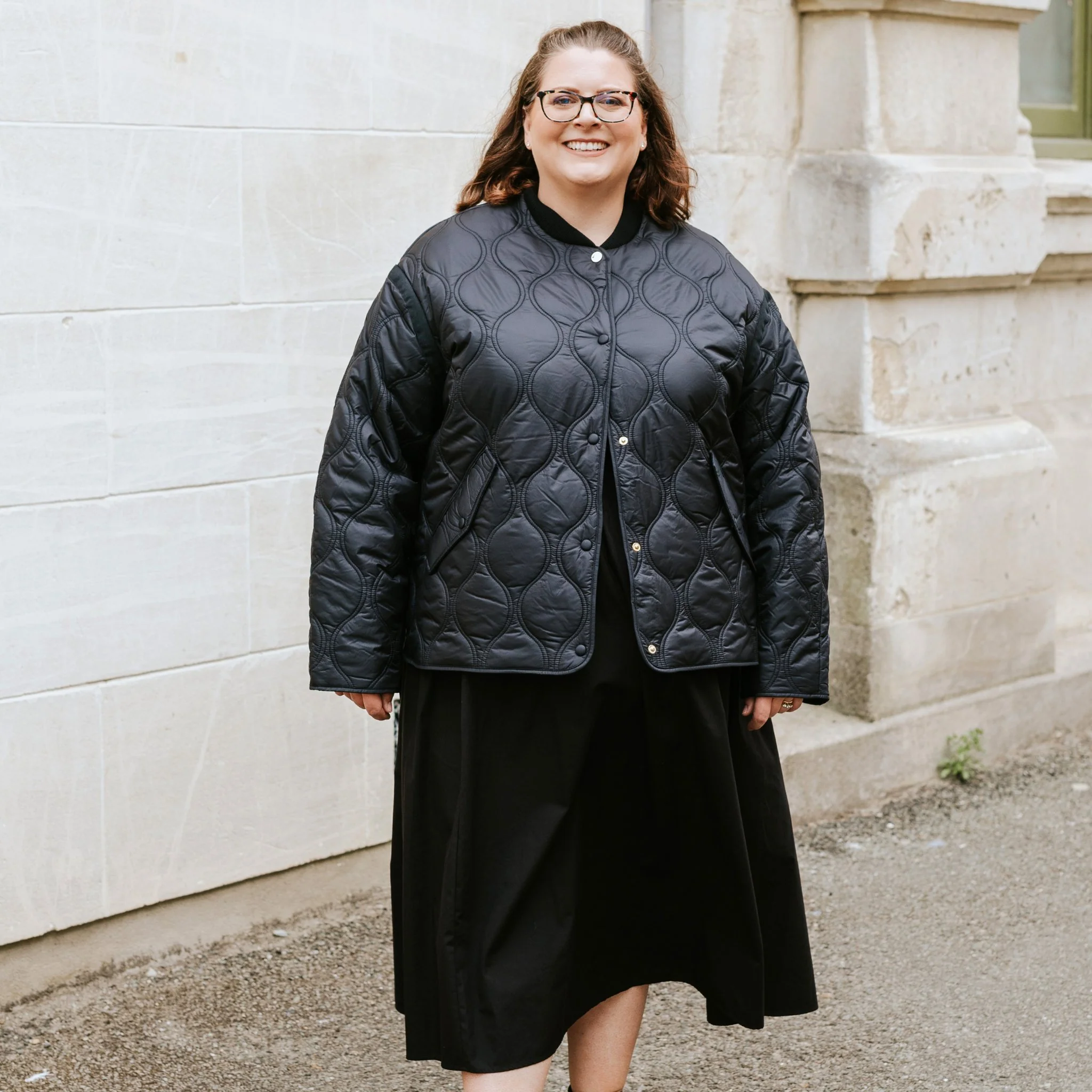 Talei Quilted Bomber Jacket  - Black - Image 4