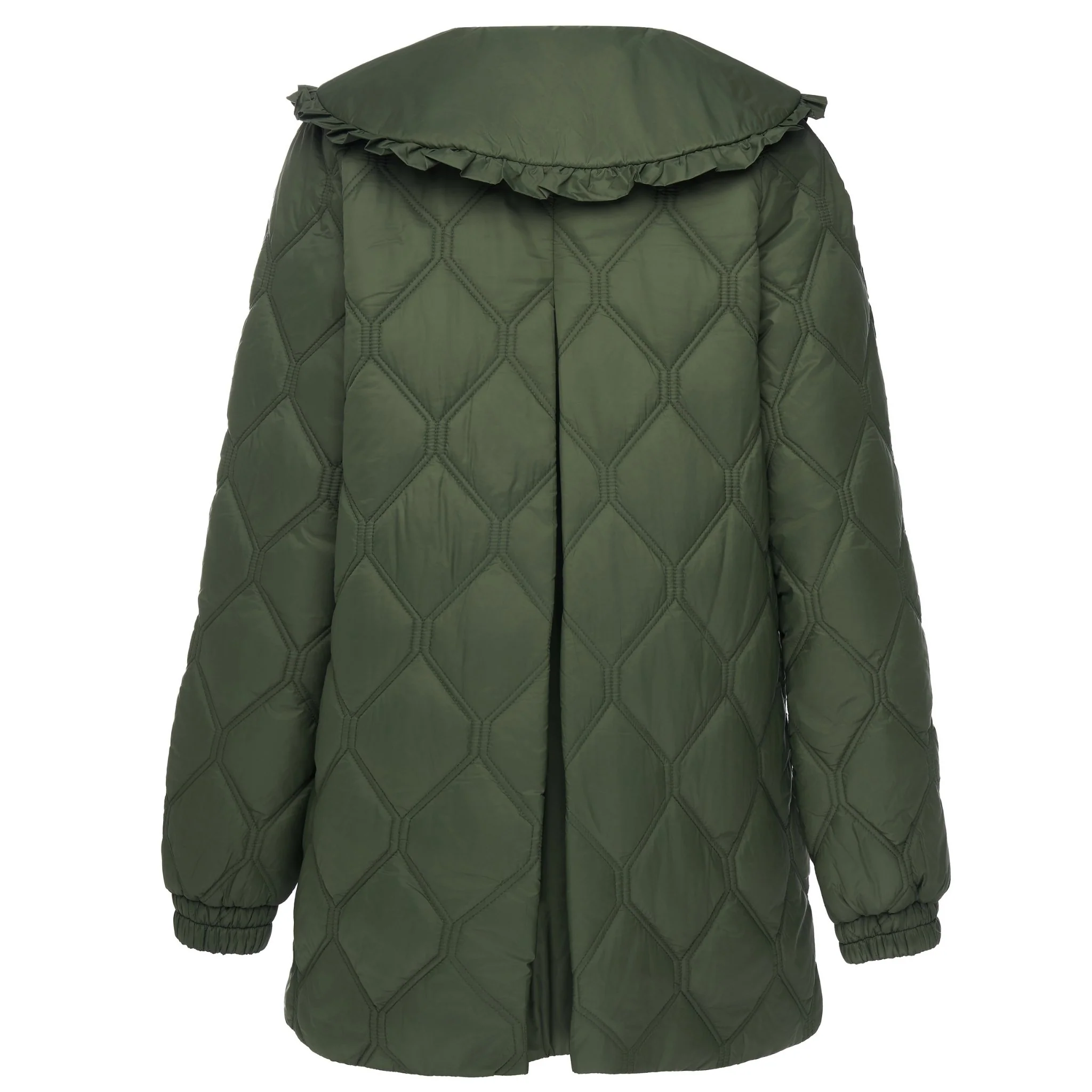 Tess Quilted Coat - Olive Green - Image 5