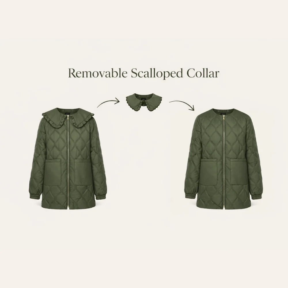 Tess Quilted Coat - Black - Image 7