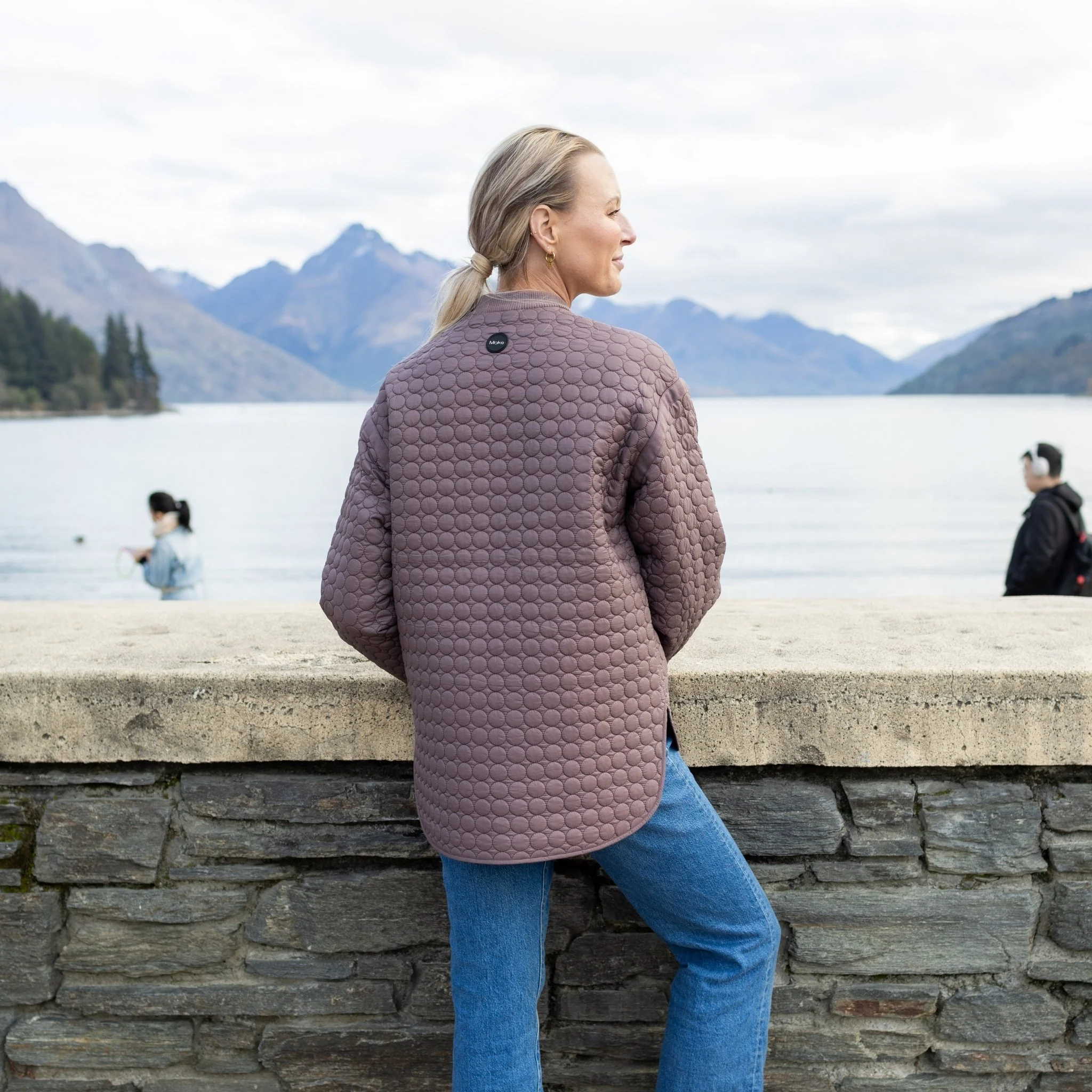 Tilly Quilted Bomber Jacket - Cocoa Powder - Image 5