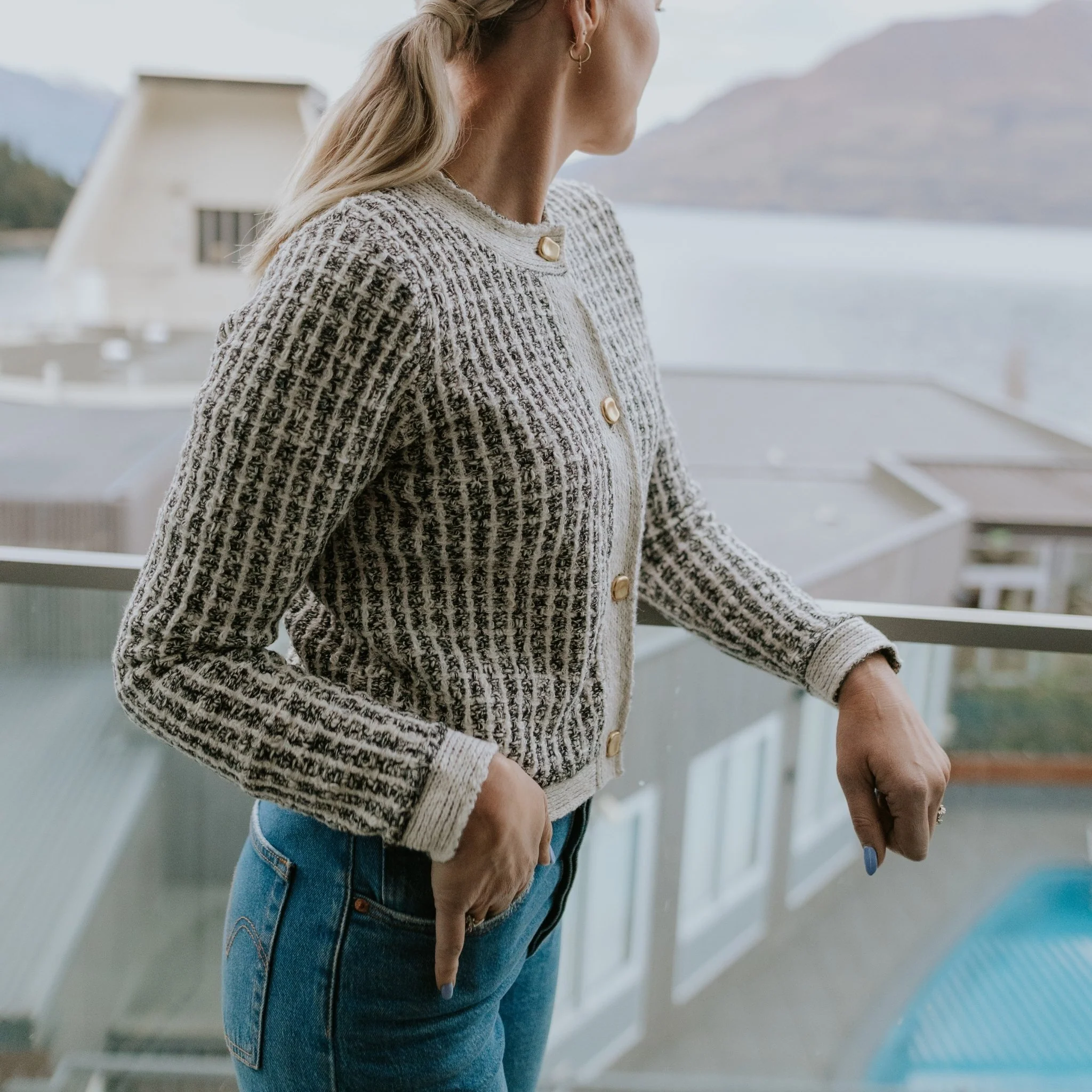 Vivian Cardigan - White Check - Image 8